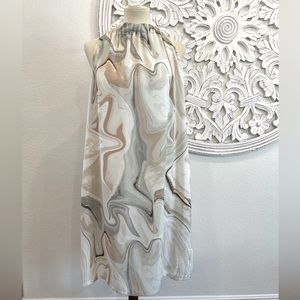 Tie die style, multi colored halter dress